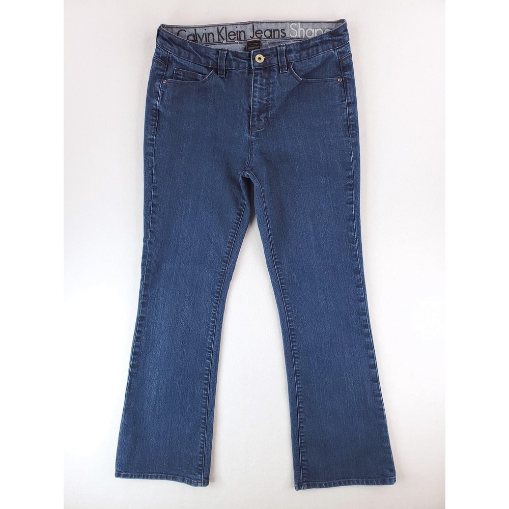 Calvin Klein Jeans Womens 8 Blue Bootcut Stretch Mid Rise Shape Denim Pants